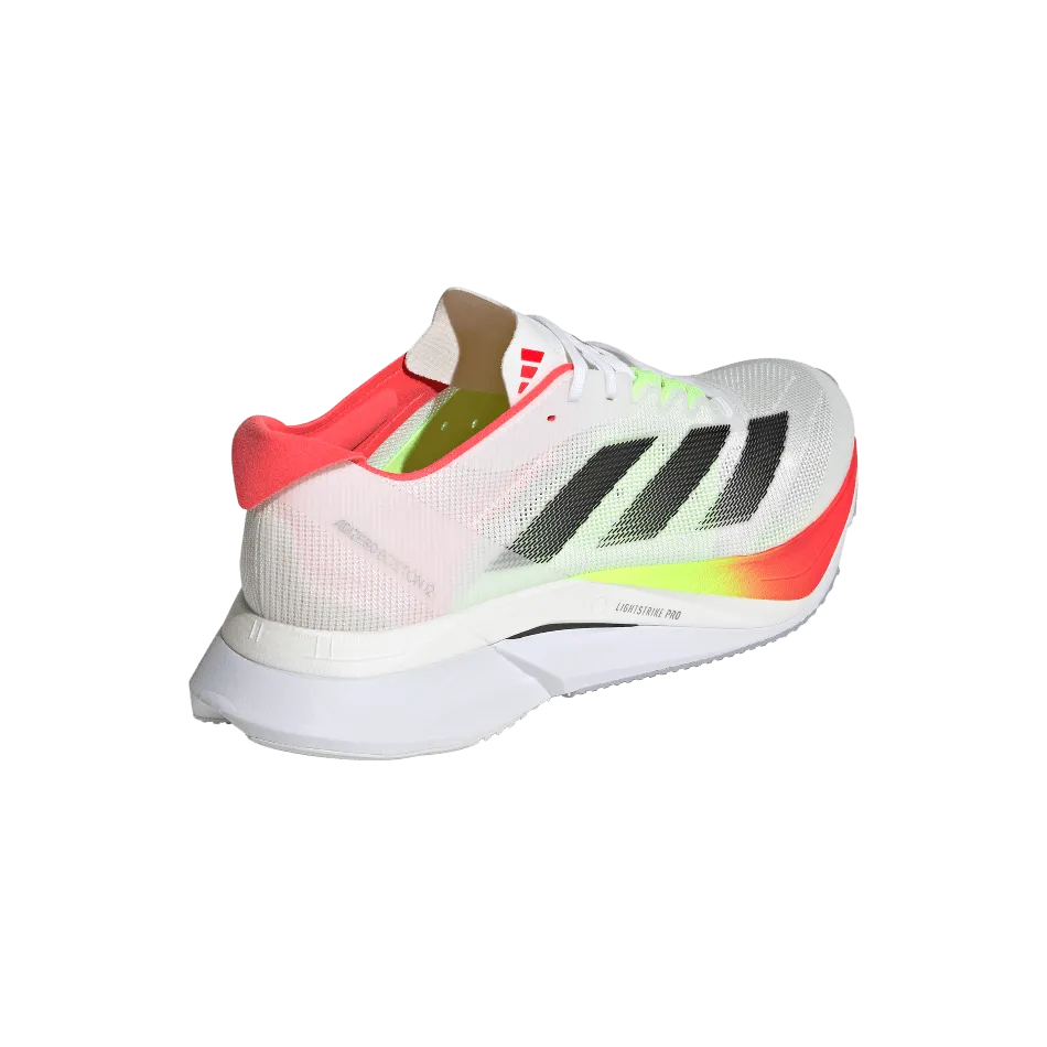 Adidas Herren Boston 12 Laufschuhe in FTWR Weiß/Core Schwarz/Lucid Rot SS25