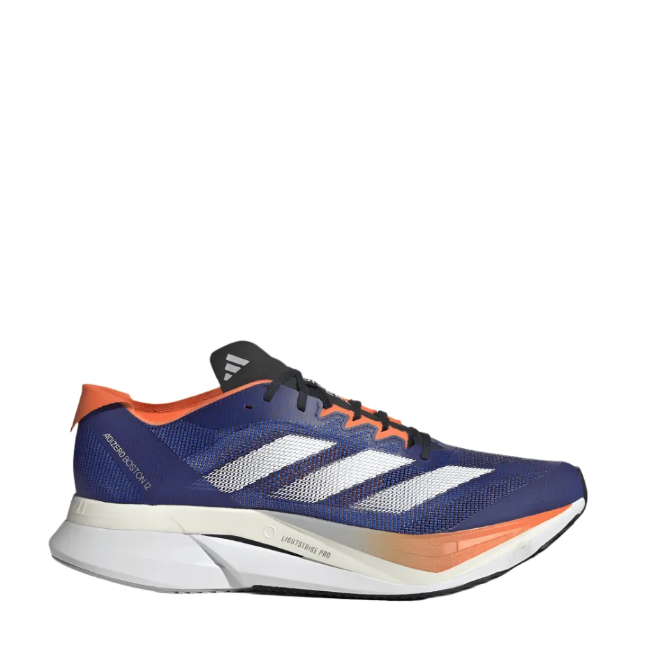 Adidas Herren Boston 12 Laufschuhe in Klarblau/FTWR Weiß/Impact Orange SS25
