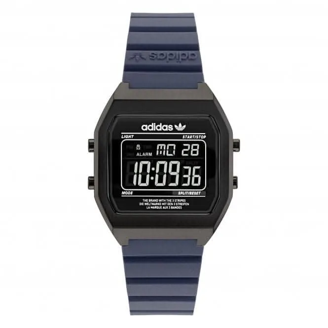 Adidas Originals DIGITAL TWO Edelstahl-Uhr in Gunmetal AOST22077