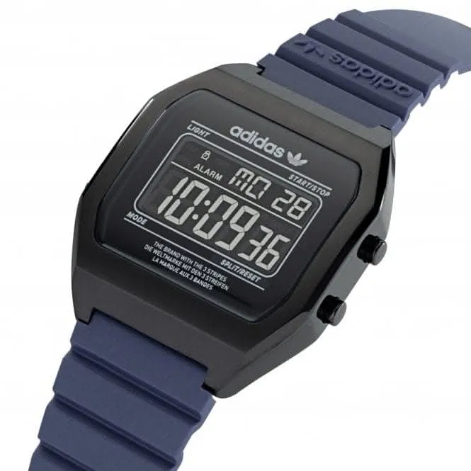 Adidas Originals DIGITAL TWO Edelstahl-Uhr in Gunmetal AOST22077