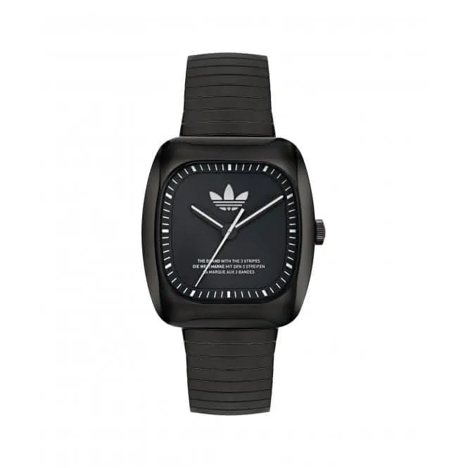 Adidas Retro Wave One Edelstahl IP Schwarz Unisex-Uhr AOSY24026