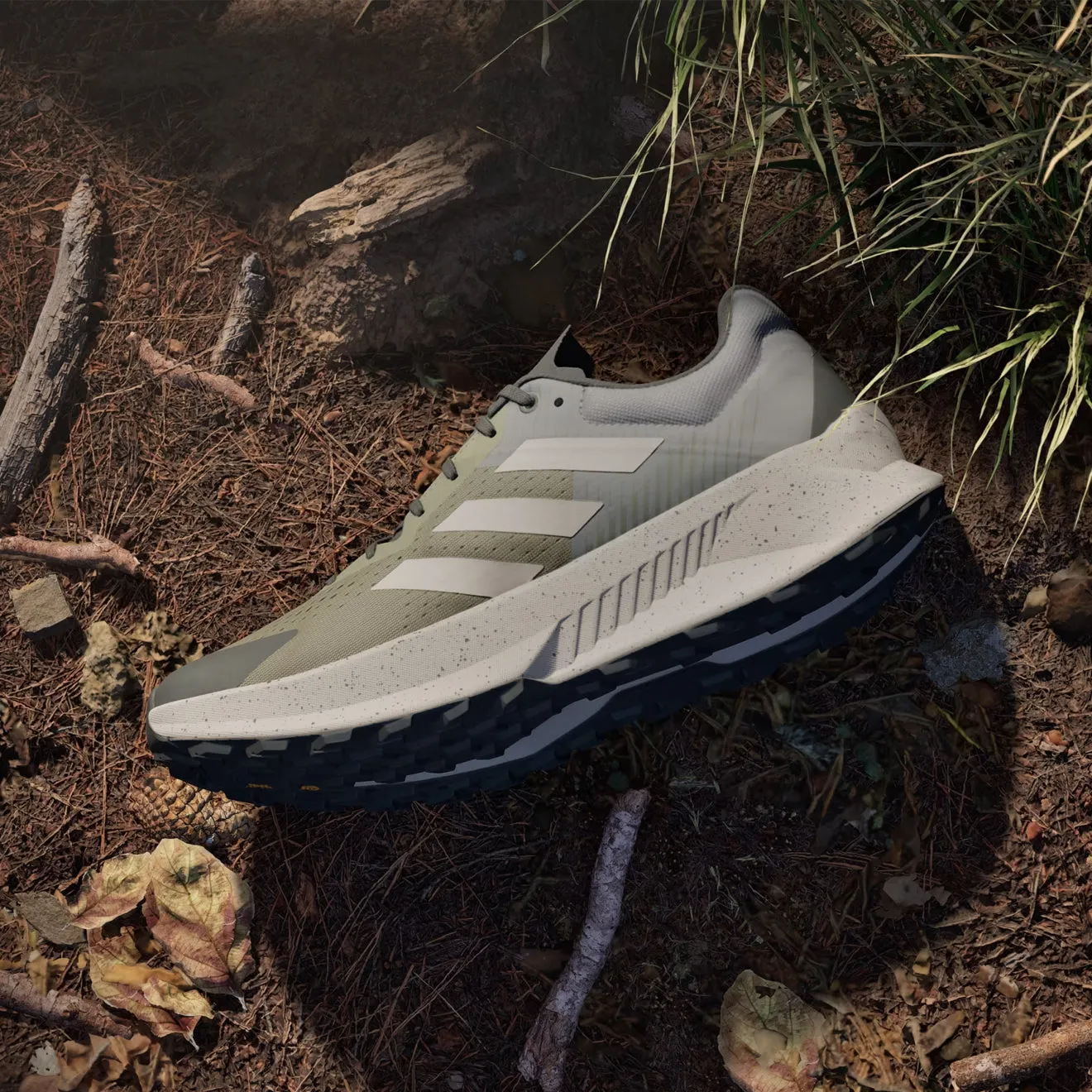 Adidas Terrex Soulstride Flow Trail Running Schuh Olive Strata / Wonder Beige / Kohle