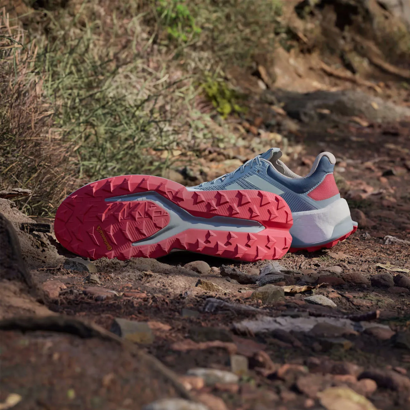 Adidas Terrex Soulstride Ultra Trailrunning-Schuhe Magisches Grau / Leinengrün / Reines Rubin