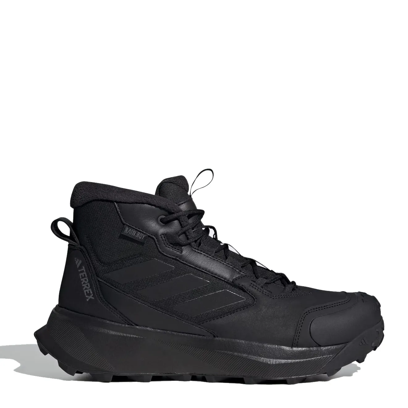 Adidas Terrex Winter Leder Stiefel im Mid-Cut-Design in Core Black / Core Black / Grey Four