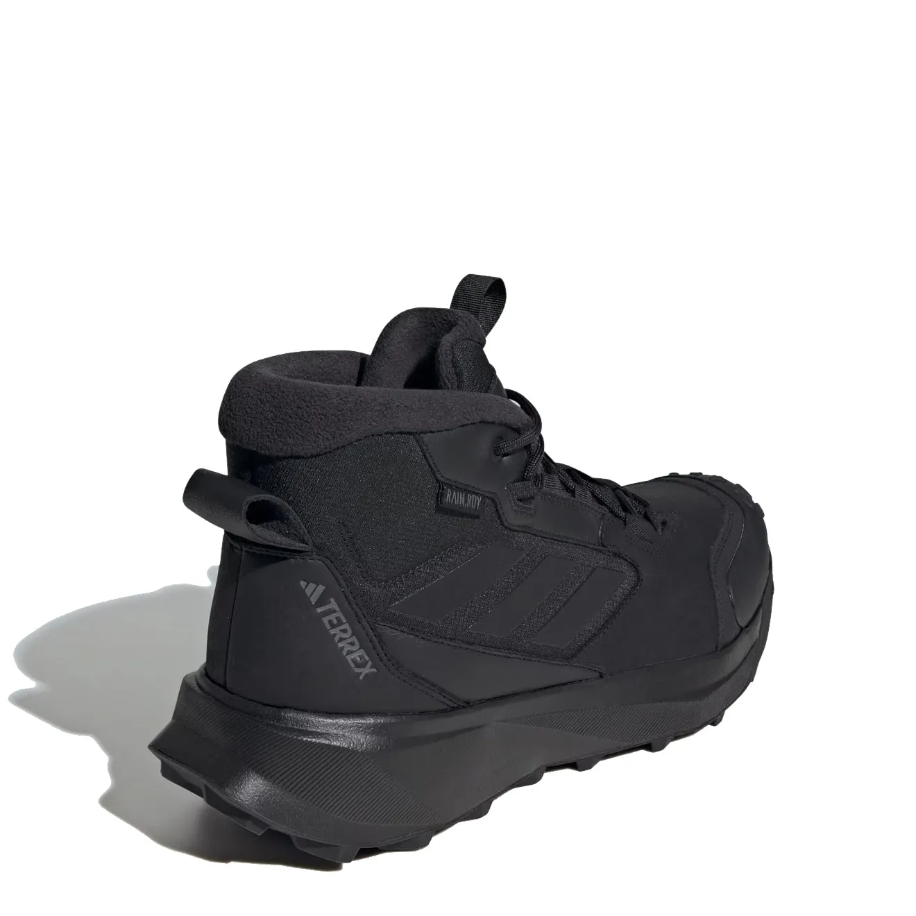 Adidas Terrex Winter Leder Stiefel im Mid-Cut-Design in Core Black / Core Black / Grey Four