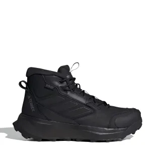 Adidas Terrex Winter Leder Stiefel im Mid-Cut-Design in Core Black / Core Black / Grey Four