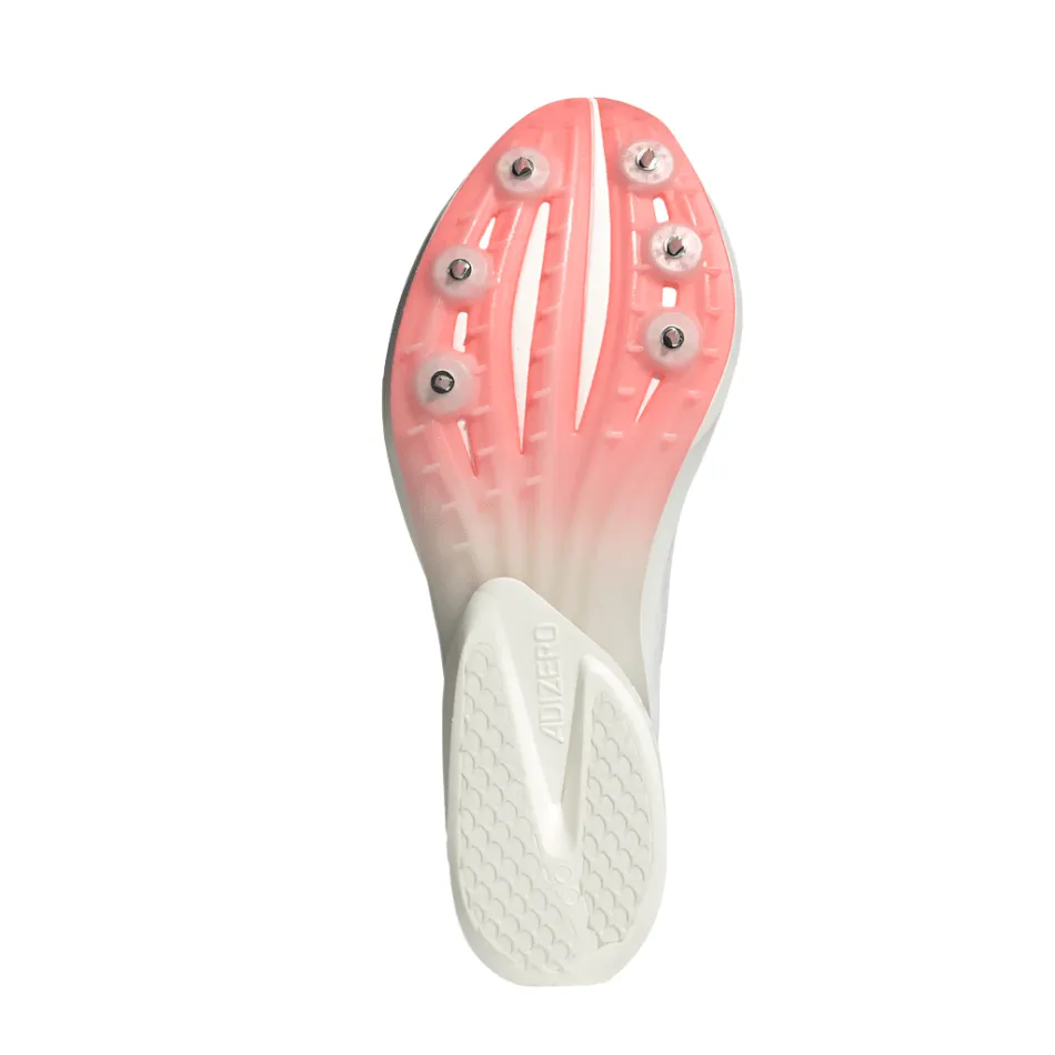 Adidas Unisex Adizero Avanti Leichtathletik-Spikes in Cloud White/Core Black/Lucid Red SS25