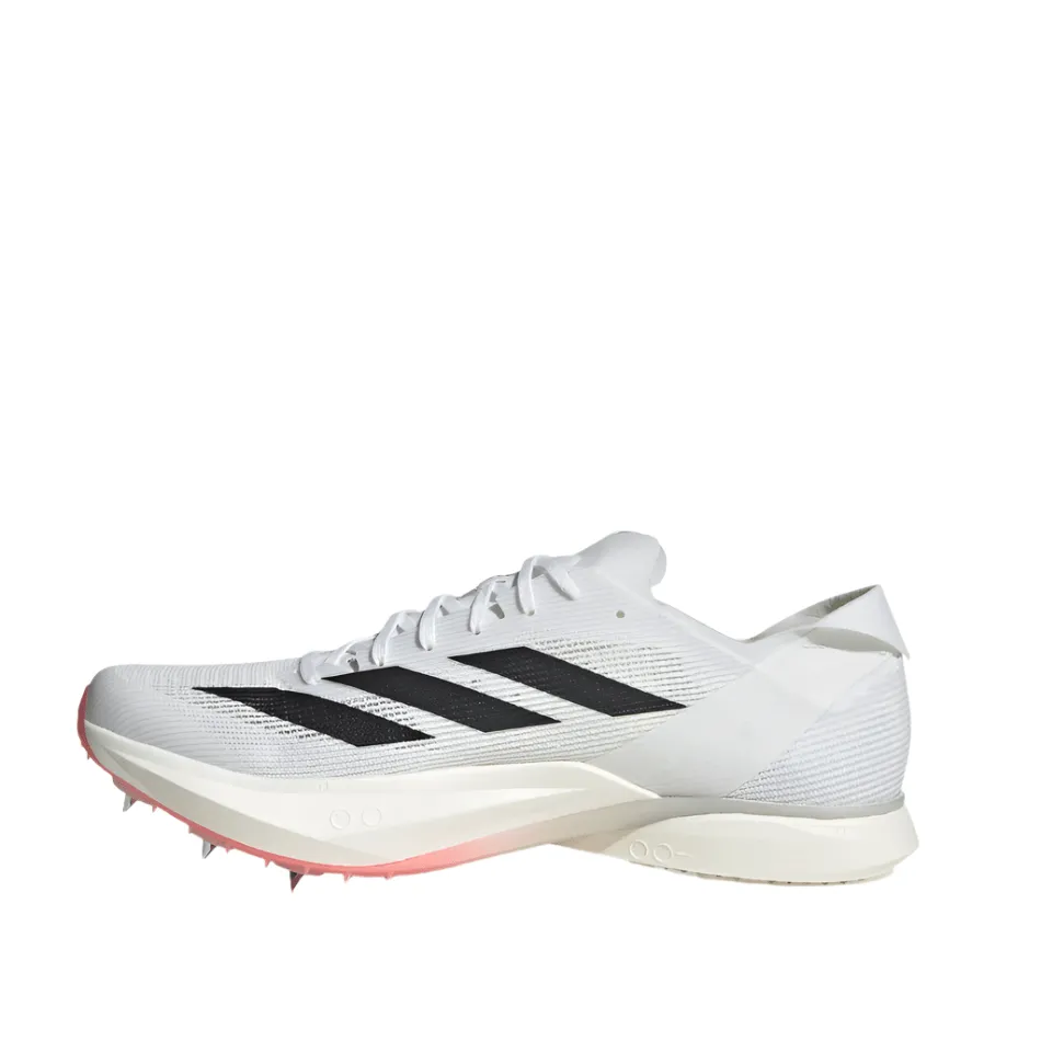 Adidas Unisex Adizero Avanti Leichtathletik-Spikes in Cloud White/Core Black/Lucid Red SS25