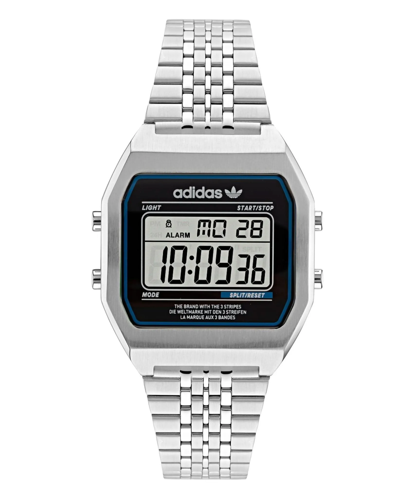 Adidas Unisex Digital Zwei Edelstahl Uhr AOST22072