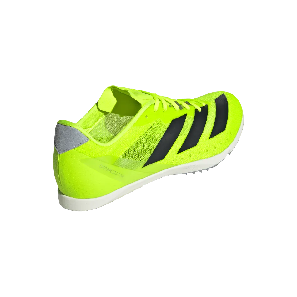 Adidas Unisex Distancestar Laufschuhe in Lucid Lemon/Core Black/Halo Silver SS25
