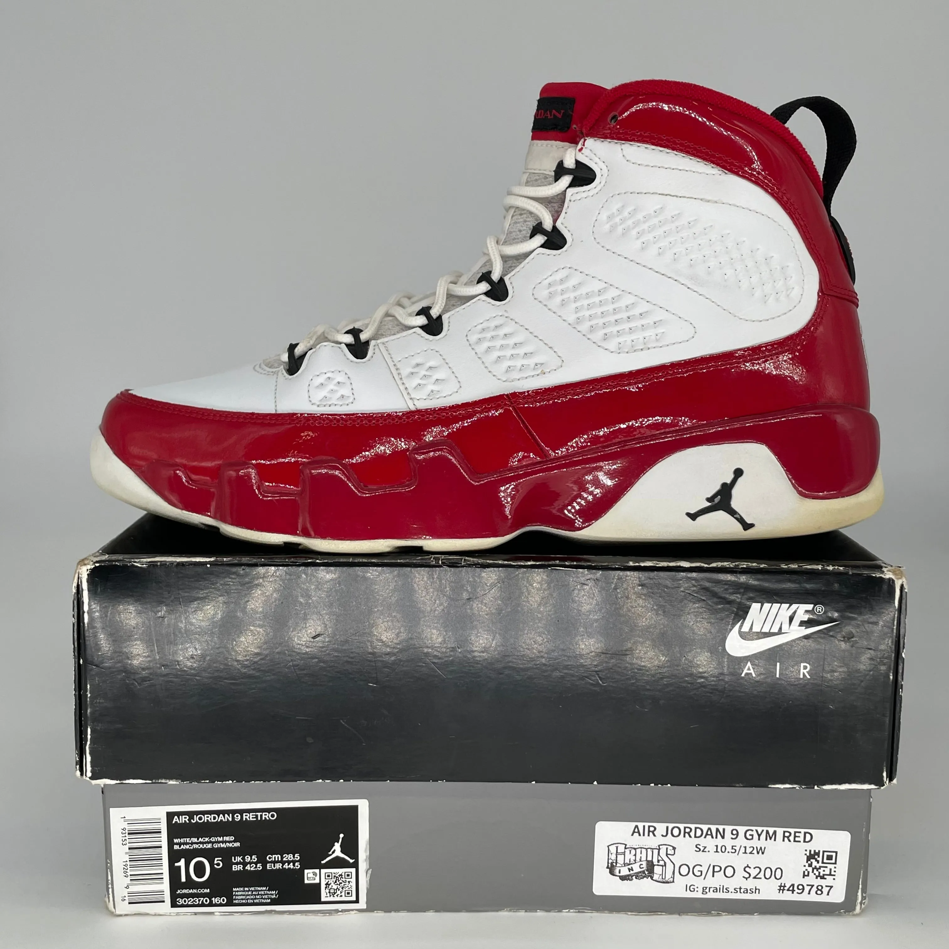 AIR JORDAN 9 GYM ROT GRÖßE 10.5 302370-160