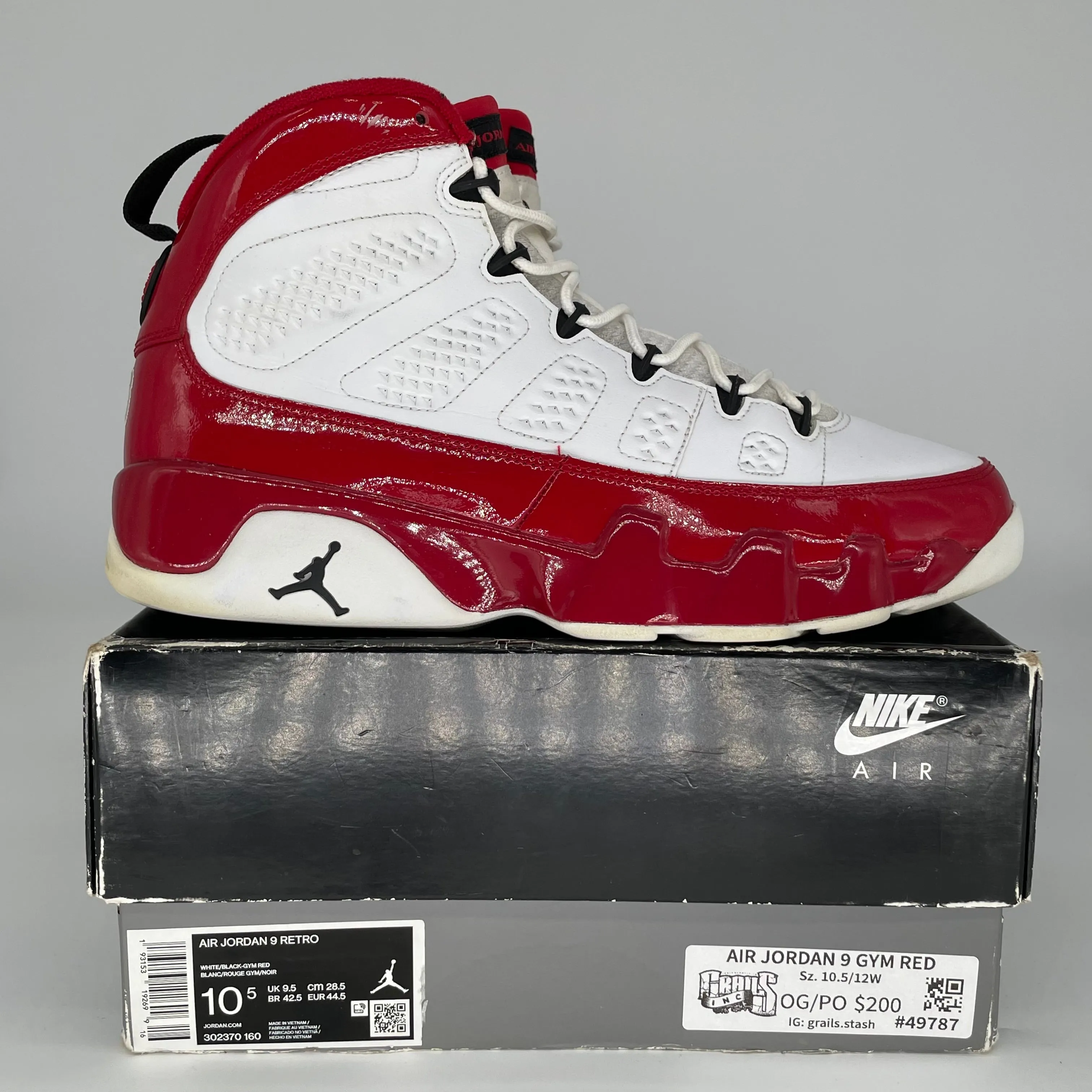 AIR JORDAN 9 GYM ROT GRÖßE 10.5 302370-160