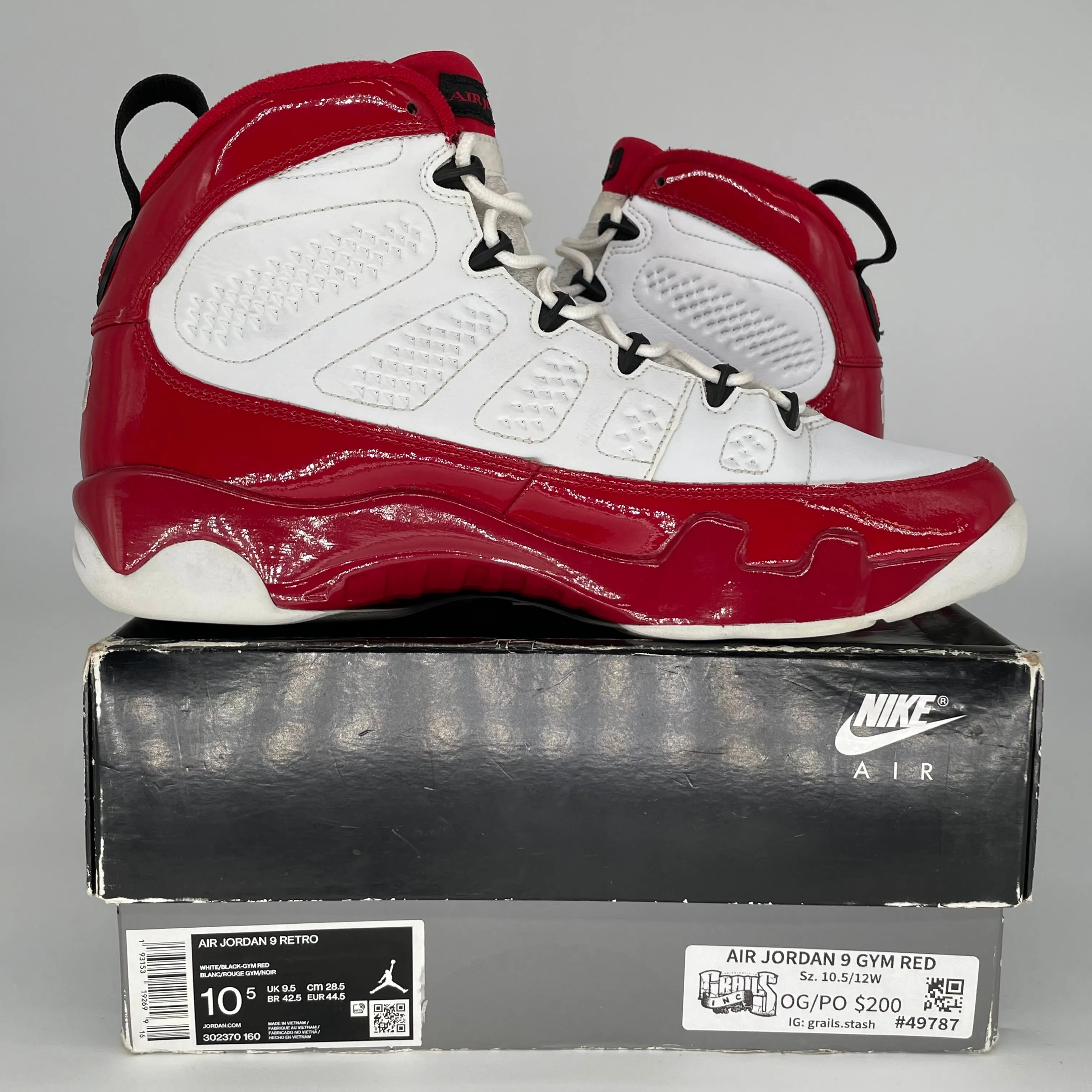 AIR JORDAN 9 GYM ROT GRÖßE 10.5 302370-160