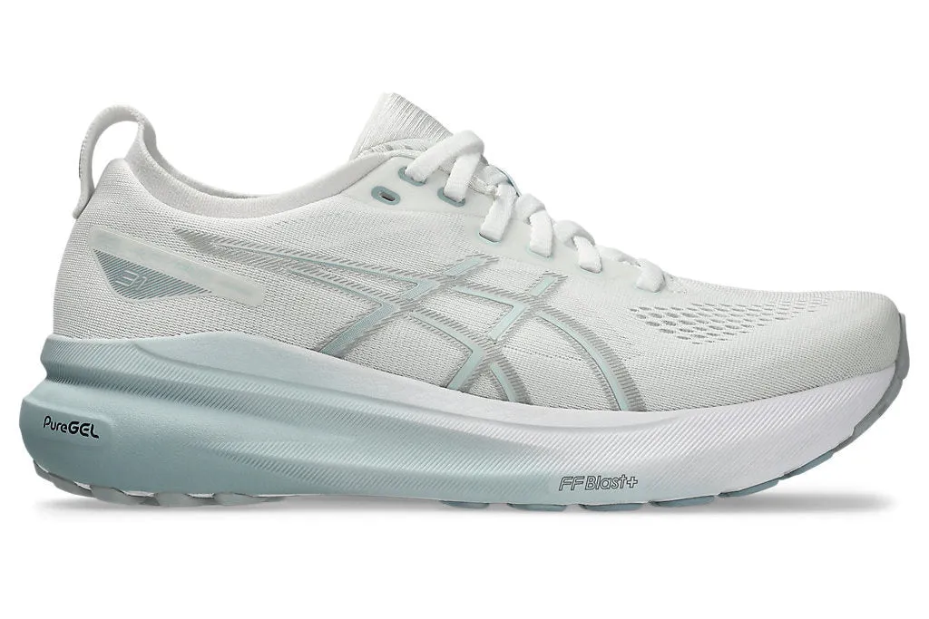 Asics Gel Kayano 31 (B-Weite) - Weiß/Delfingrau (Damen) Asics Schuhe