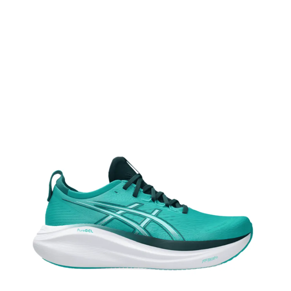 ASICS Herren GEL-NIMBUS 27 Laufschuhe in Wave Teal/Saxon Green SS25