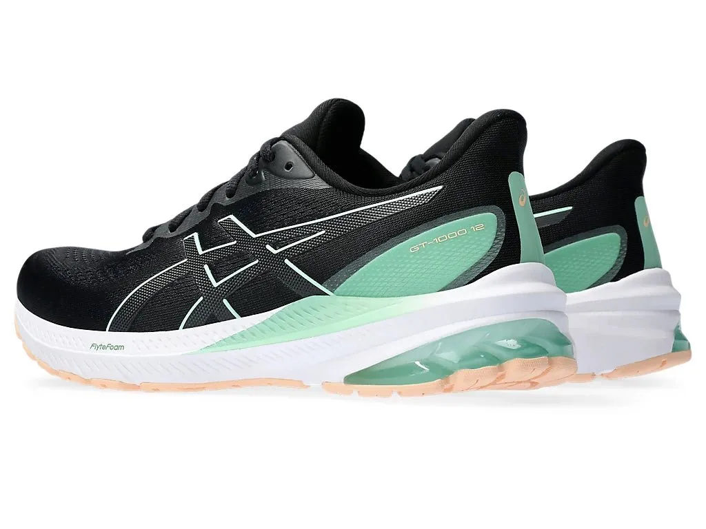 ASICS DAMEN GT 1000-12 SCHWARZ/MINT SCHUHE