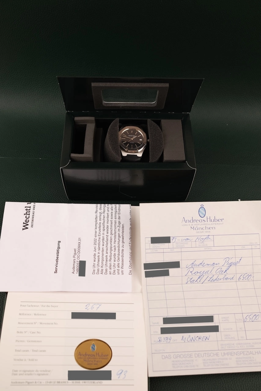 Audemars Piguet Royal Oak Automatic 14800ST.OO.D009XX.01 Original Papiere German First Buyer's Invoice