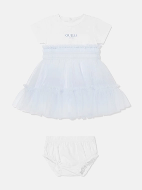 Baby Girls Dress with Knickers in White