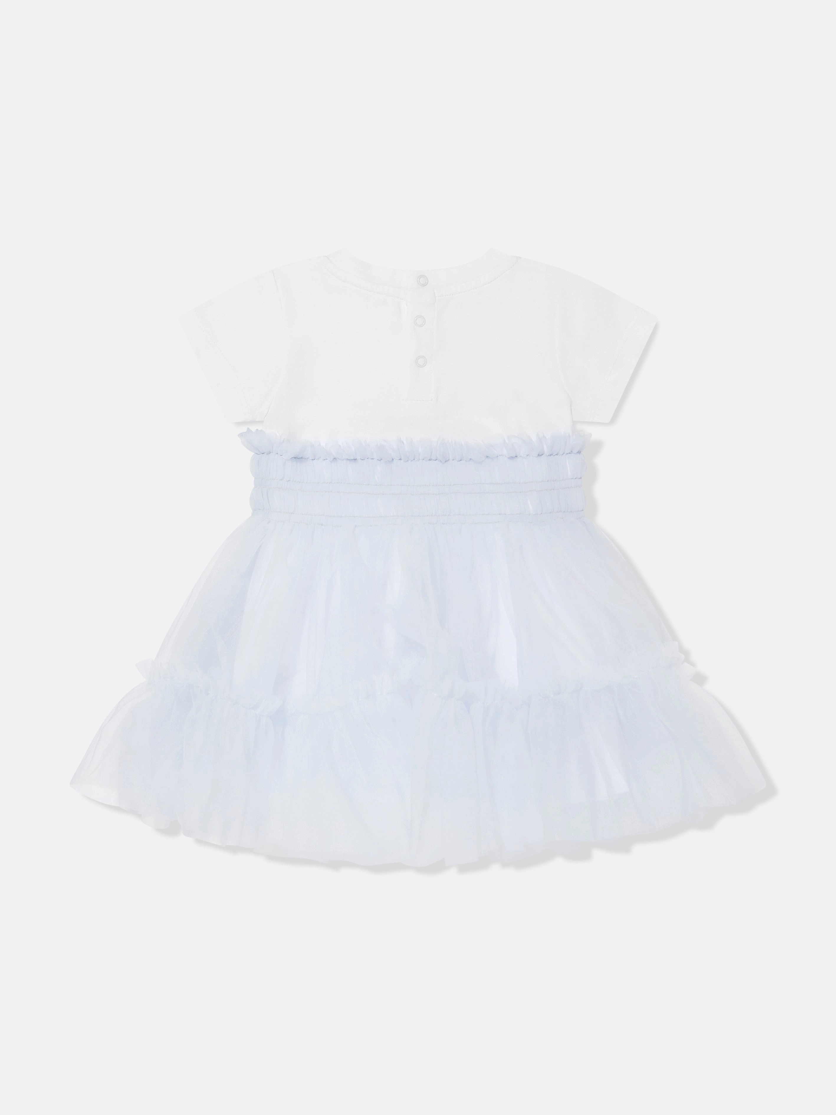 Baby Girls Dress with Knickers in White