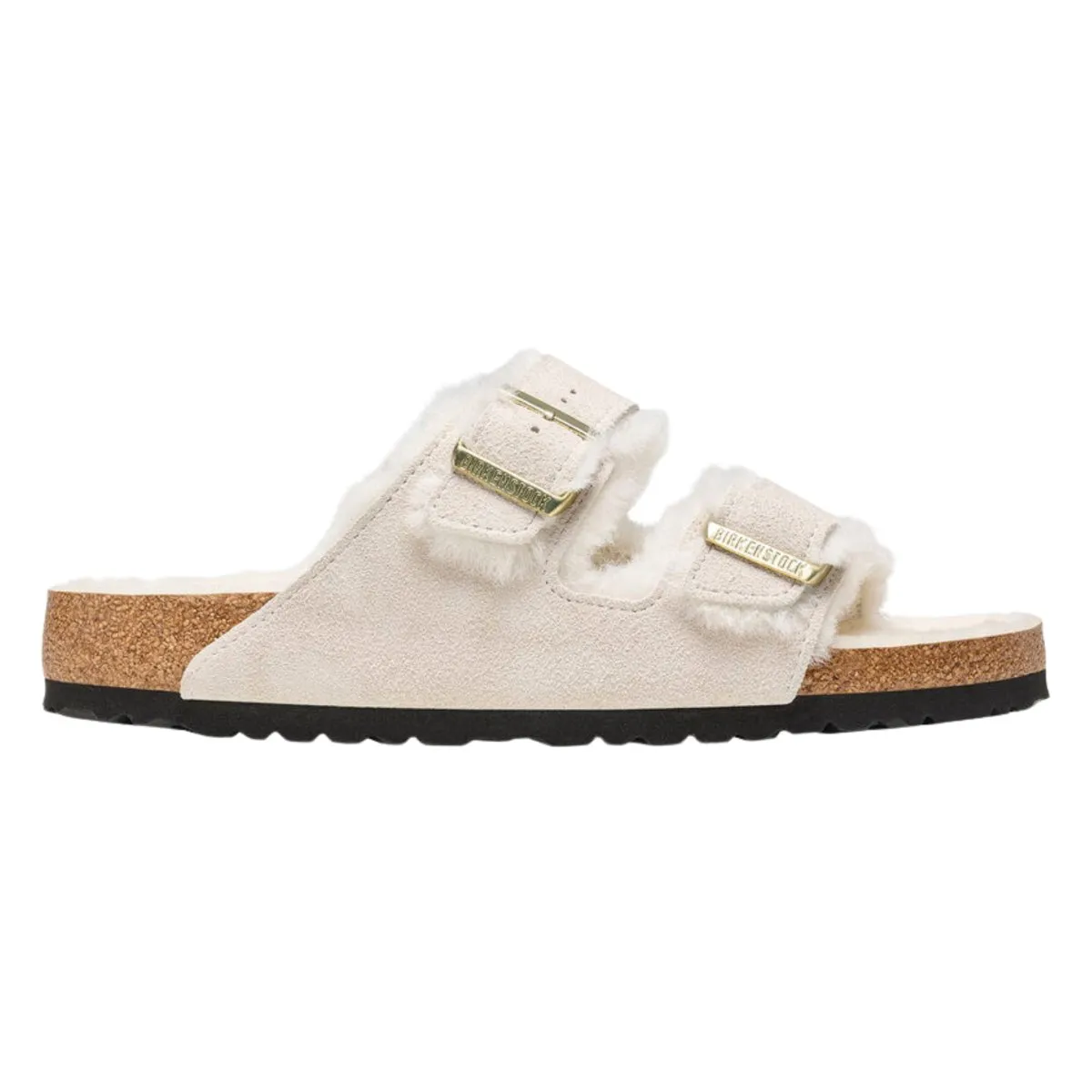 Birkenstock Damen Arizona Shearling Antikweiß Wildleder