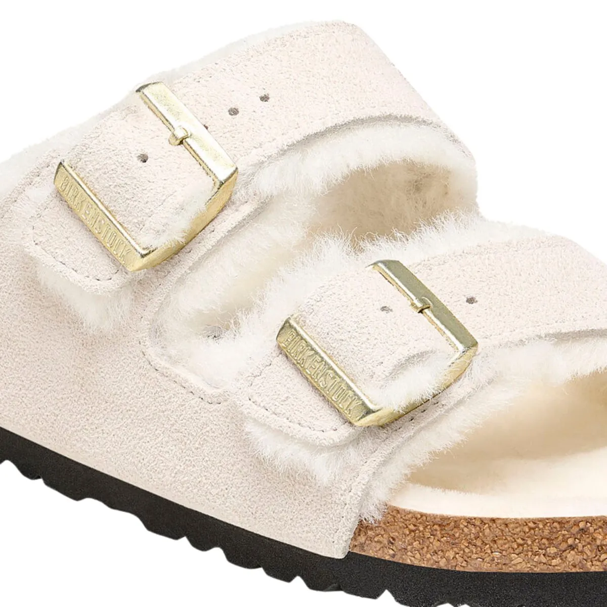 Birkenstock Damen Arizona Shearling Antikweiß Wildleder