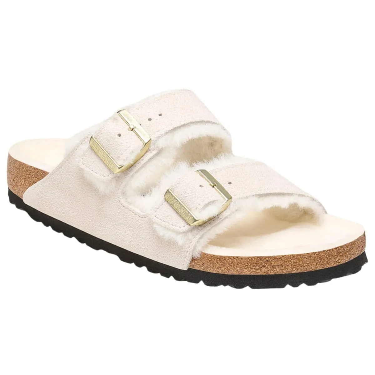 Birkenstock Damen Arizona Shearling Antikweiß Wildleder