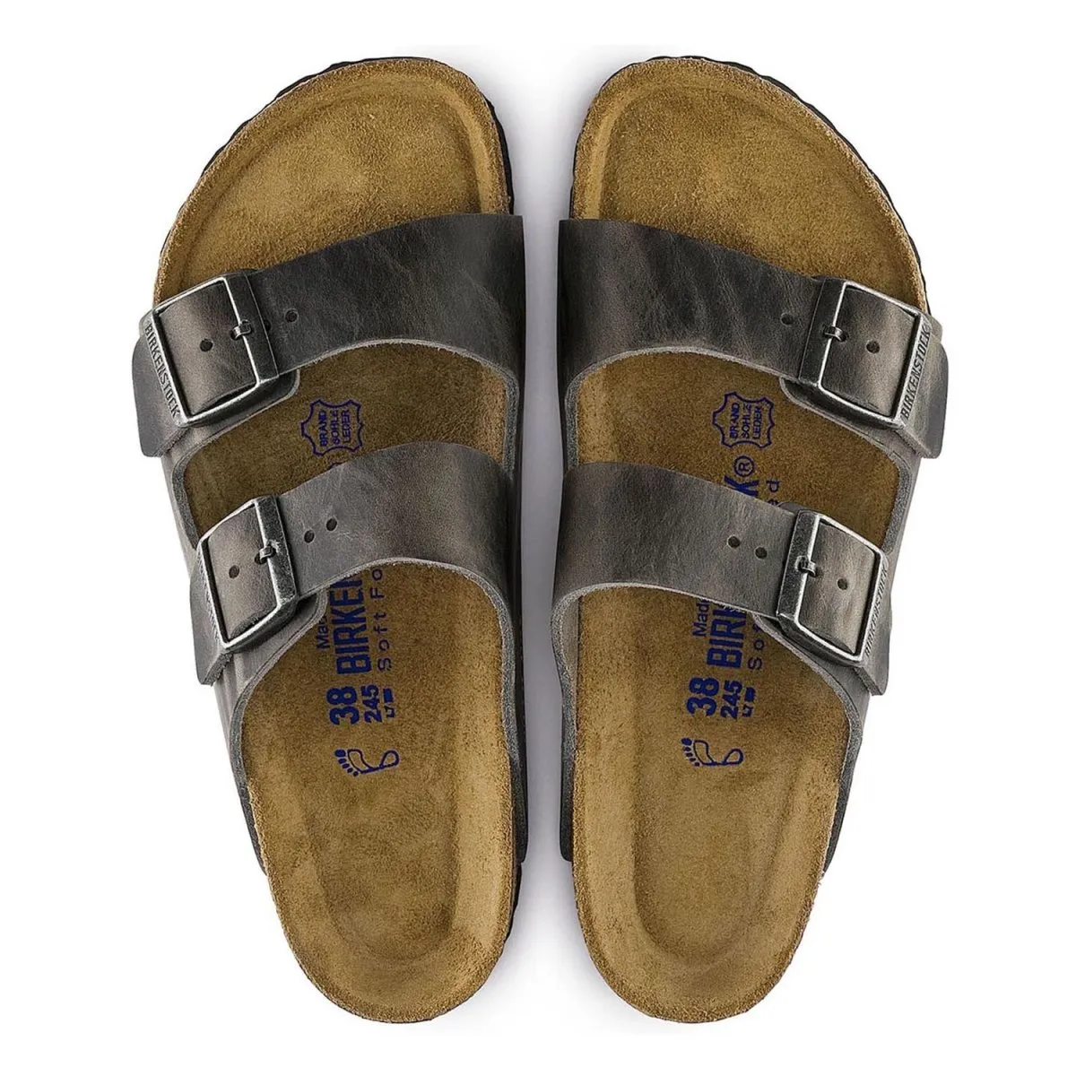 Birkenstock Damen Arizona Soft Footbed Eisen Geöltes Leder