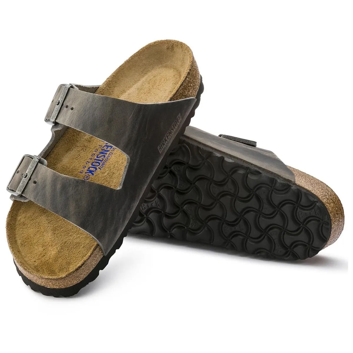 Birkenstock Damen Arizona Soft Footbed Eisen Geöltes Leder