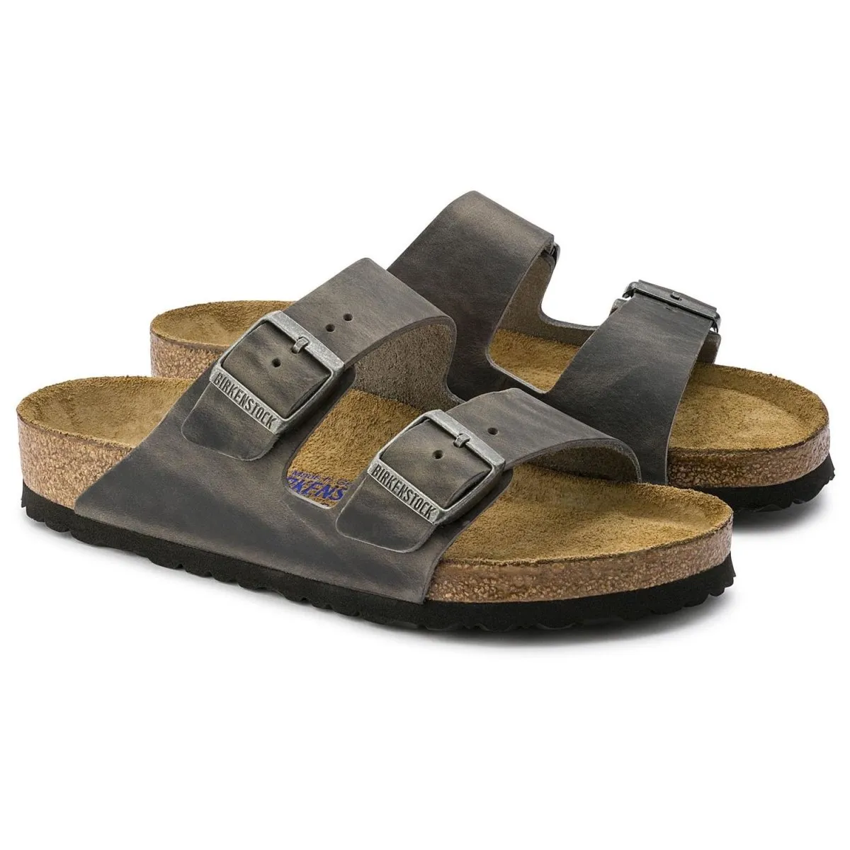 Birkenstock Damen Arizona Soft Footbed Eisen Geöltes Leder