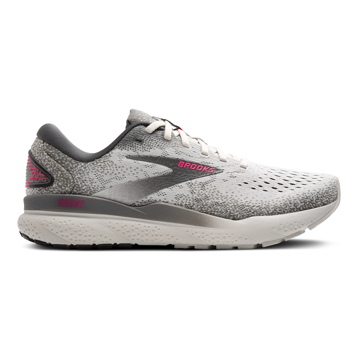 Brooks Ghost 16 - Grau - Gargoyle - Rosa