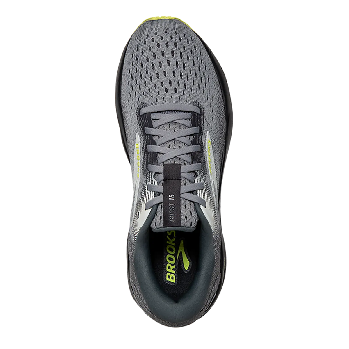 Brooks Ghost 16 - Grundierung - Grau - Limette