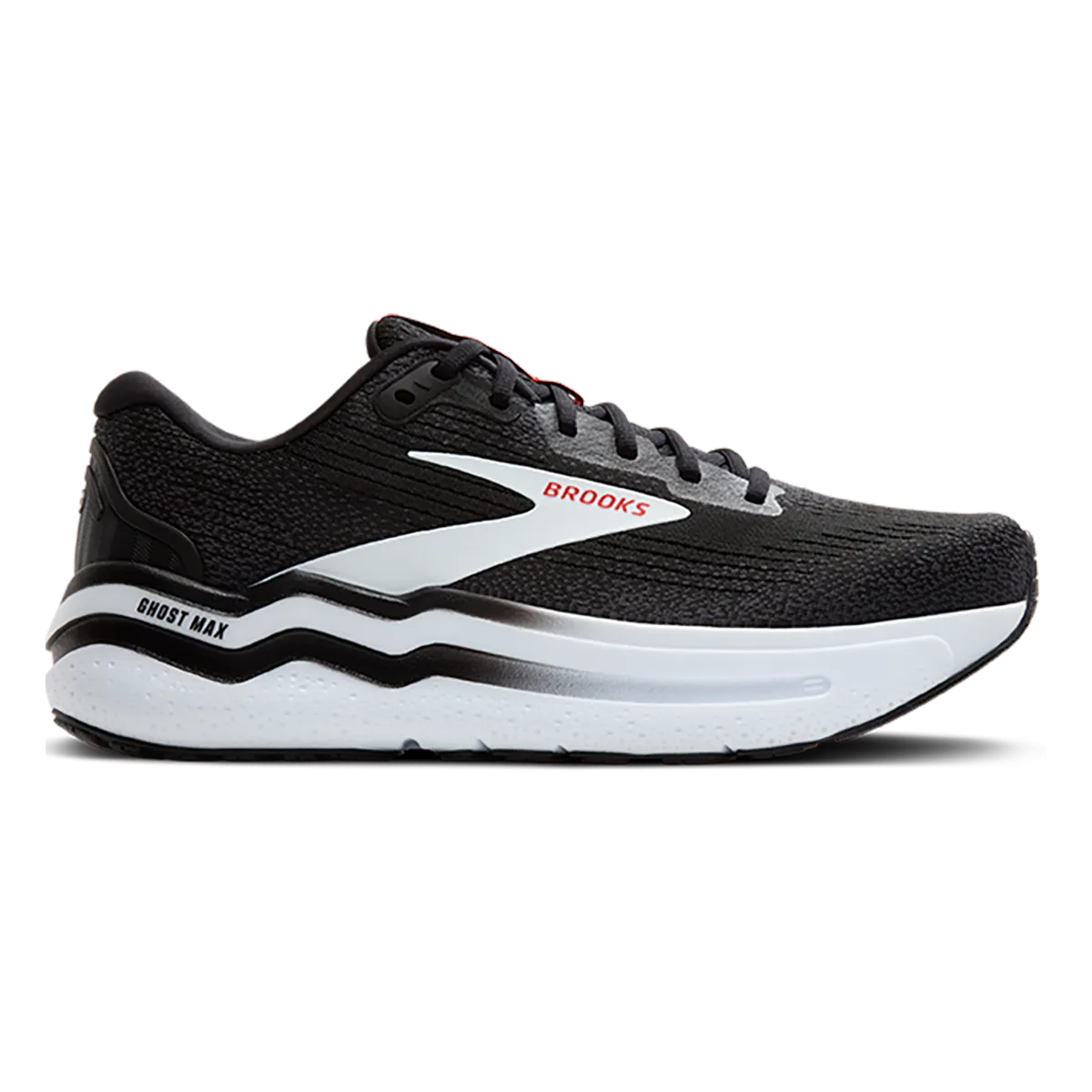 Brooks Ghost Max 2 - Schwarz - Weiß - Feuriges Rot
