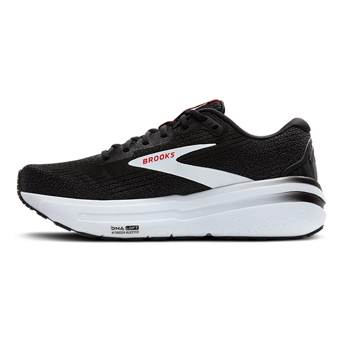 Brooks Ghost Max 2 - Schwarz - Weiß - Feuriges Rot