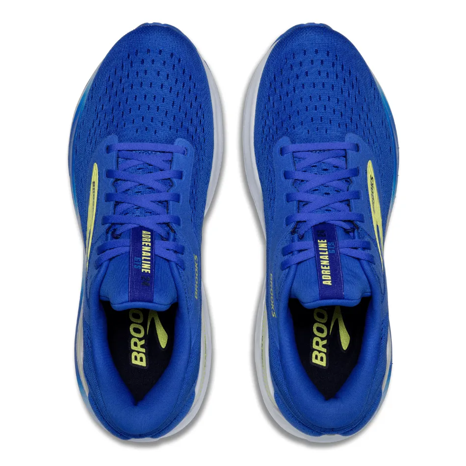 Brooks Herren Adrenaline GTS 24 2E Weite (Weite Passform) Laufschuhe in Kobalt/Neon Gelb/Peacoat SS25
