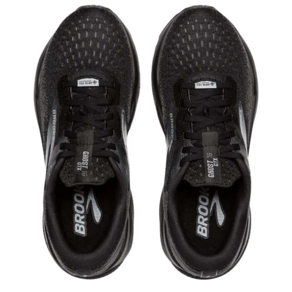 Brooks Herren Ghost 16 GTX Laufschuhe in Schwarz/Schwarz/Ebony SS25