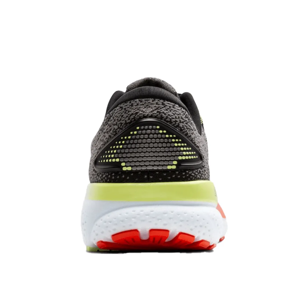 Brooks Herren Ghost 16 Laufschuhe in Schwarz/Mandarinenrot/Grün AW24
