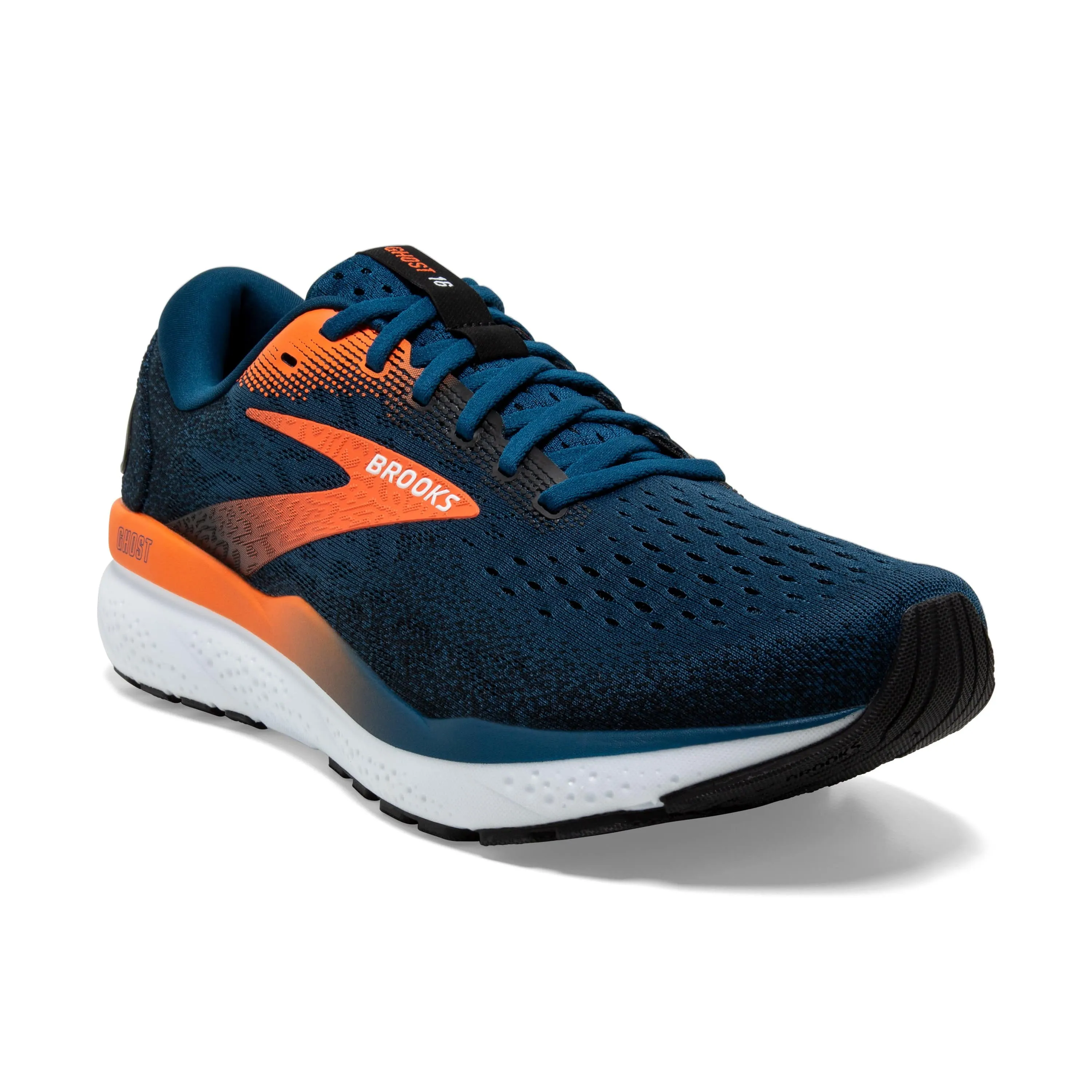 Brooks Herren Ghost 16 Laufschuhe in Blauopal/Schwarz/Kapuzinerkresse AW24
