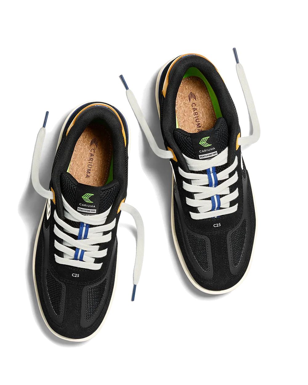 Cariuma Schuhe Skategoat C25 Schuhe in Schwarz, Gelb & Elfenbein