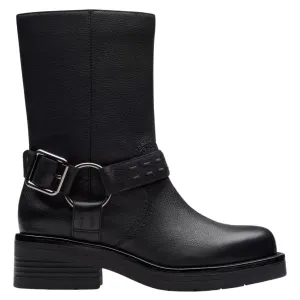 Clarks Damen Rebelle Up Schwarz Leder