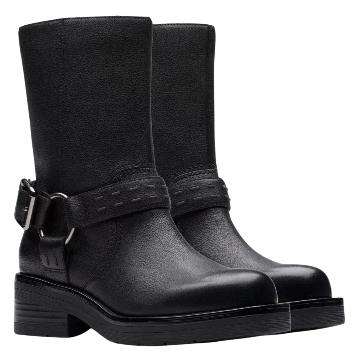 Clarks Damen Rebelle Up Schwarz Leder