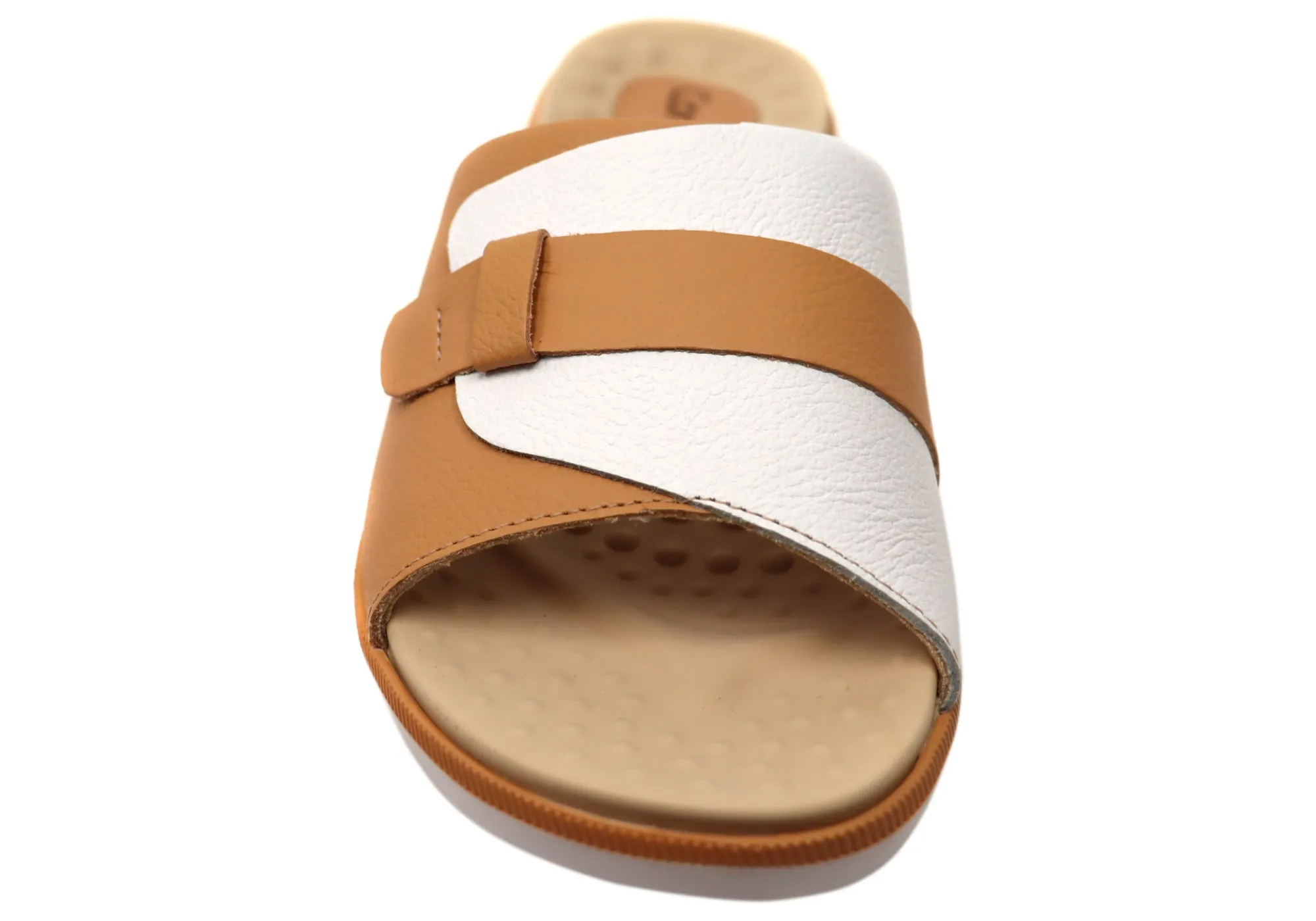 Comfortflex Samantha Damen Leder Slides Sandalen Hergestellt in Brasilien Comfortflex Schuhe