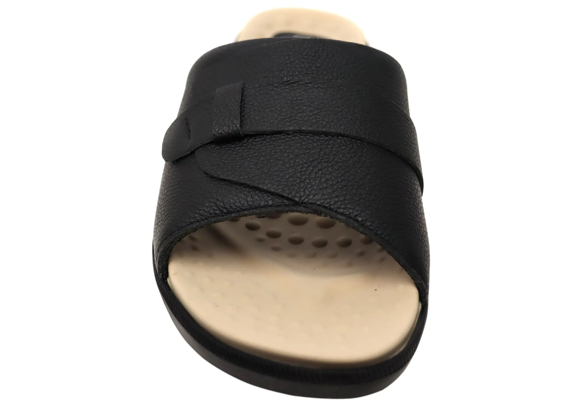 Comfortflex Samantha Damen Leder Slides Sandalen Hergestellt in Brasilien Comfortflex Schuhe