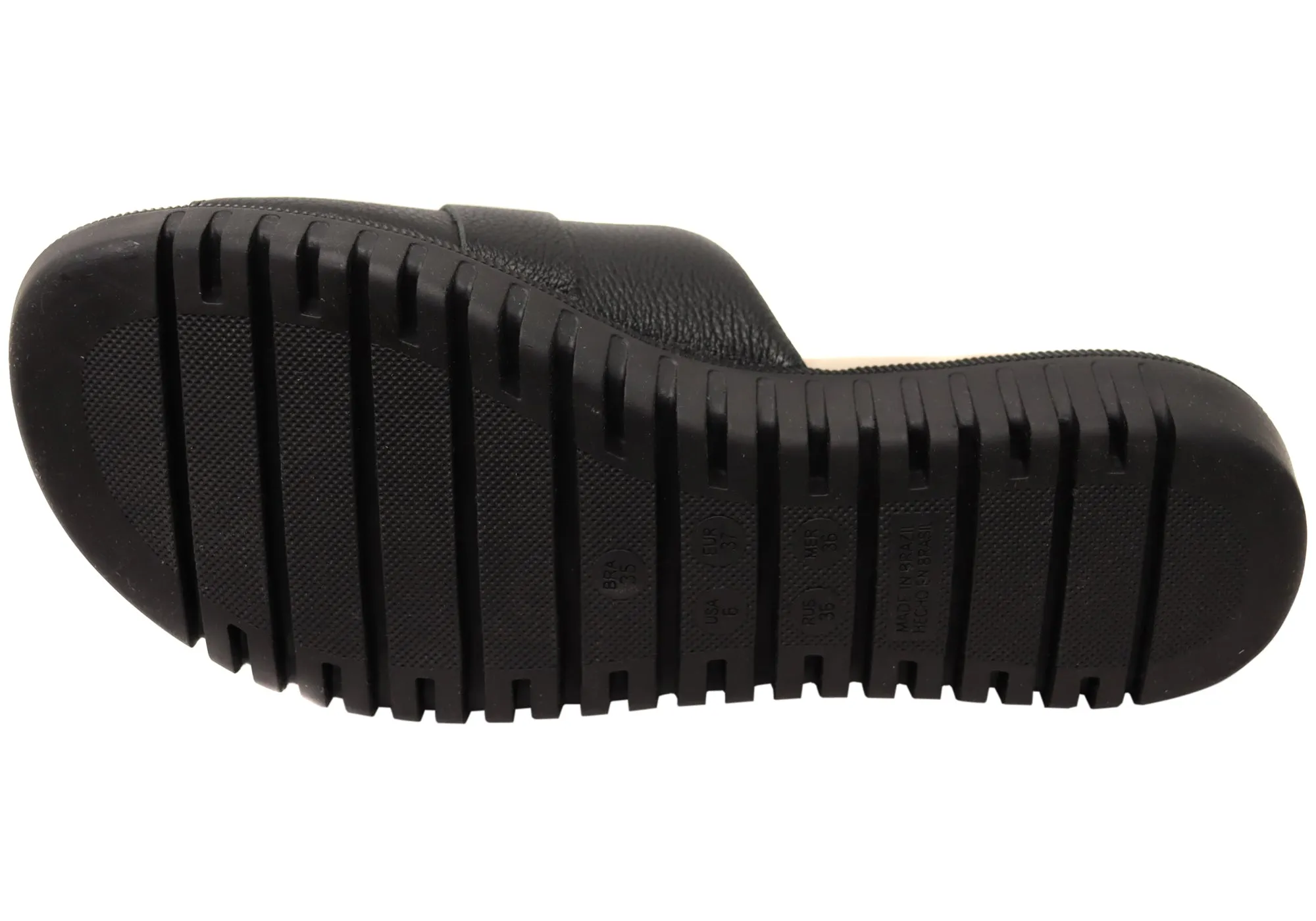 Comfortflex Samantha Damen Leder Slides Sandalen Hergestellt in Brasilien Comfortflex Schuhe