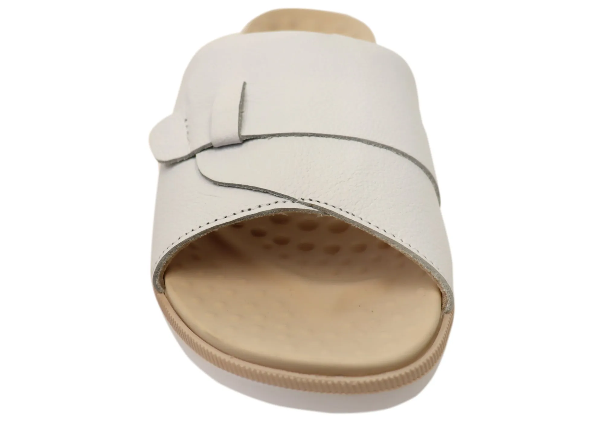 Comfortflex Samantha Damen Leder Slides Sandalen Hergestellt in Brasilien Comfortflex Schuhe