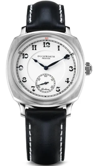 Duckworth Prestex Uhren Duckworth Prestex Bolton Kleine Sekunden Weiß Schwarz Leder Armbanduhr