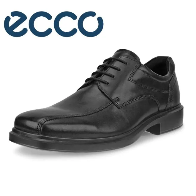 Ecco Helsinki Schwarze Schnürlederschuhe Schwarz