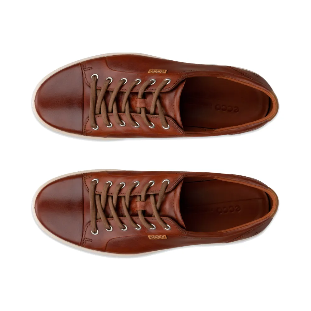 Ecco Herren Soft 7 Leder-Sneaker in Cognac