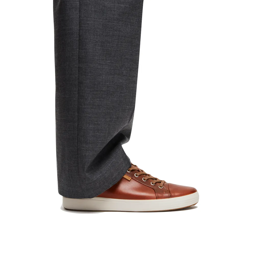 Ecco Herren Soft 7 Leder-Sneaker in Cognac