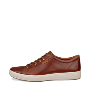 Ecco Herren Soft 7 Leder-Sneaker in Cognac