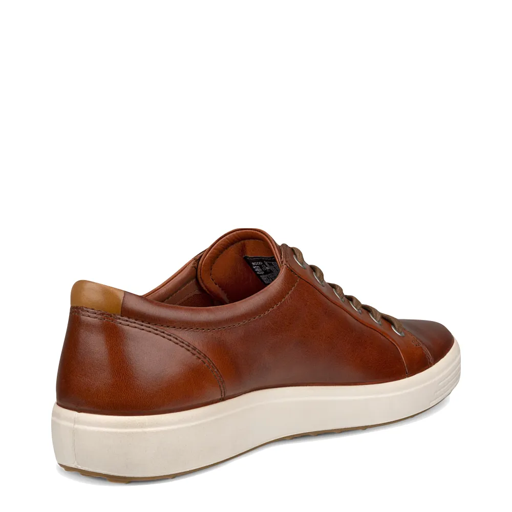 Ecco Herren Soft 7 Leder-Sneaker in Cognac
